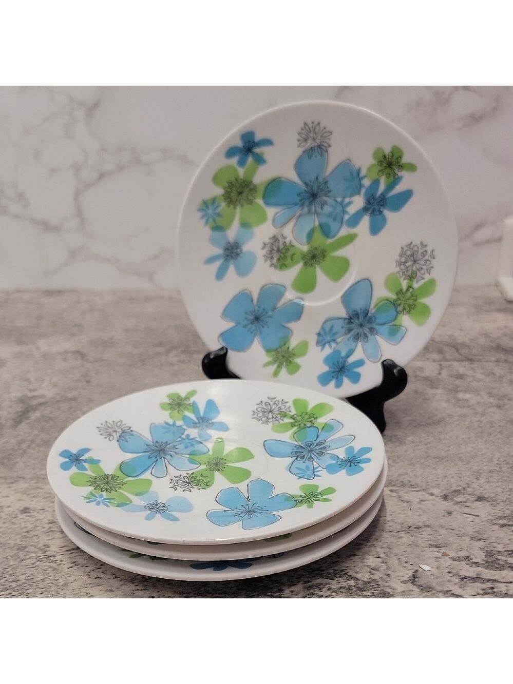 Vintage Harmony House Fancy Free Melmac Vintage Saucers set of 4